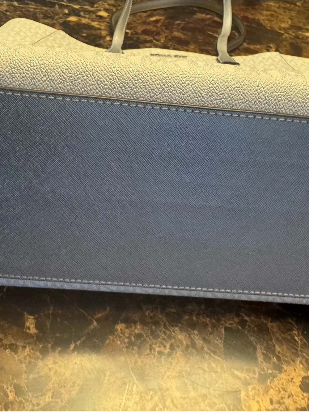 Michael Kors White and Silver Logo Tote